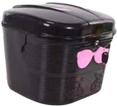 Harilla Elektro-Fahrrad-Vorderkorb, Fahrradkorb mit Schloss-Design, tragbarer Fahrradgepäckträger für das Radfahren im Freien, Schwarz Rosa