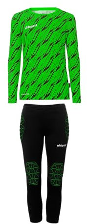 uhlsport Jungen Progressive Torwart Set Junior Trikot, Fluo Grün/Schwarz, 140 EU