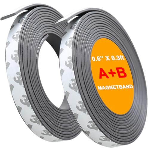 A + B Magnetband für Fliegengitter & Moskitonetze Magnetstreifen stark selbstklebend extra starkem Magnetstreifen Starker Kleber Klebeband Ideal als Fliegengitter Fenster Magnet uvm (1+1 Mete)