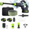 Nettoyeur Haute Pression, Pistolet Haute Pression sans Fil,Max 200 Bar,Nettoyeur Haute Pression avec 2 Batteries, 6-en-1 Multi-Usage Buse,Portable, avec Tuyau, Pot en Mousse,pour Nettoyer Les Voit (B)