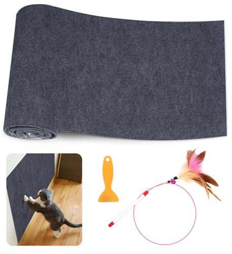 KIMIGO Tappetino antigraffio per gatti,Tiragraffi autoadesivo,Tappetino Antigraffio Autoadesivo per Gatti 200x40cm,DIY Tappeto Tiragraffi Divano per Protezione Divano Graffi Gatto Autoadesivo