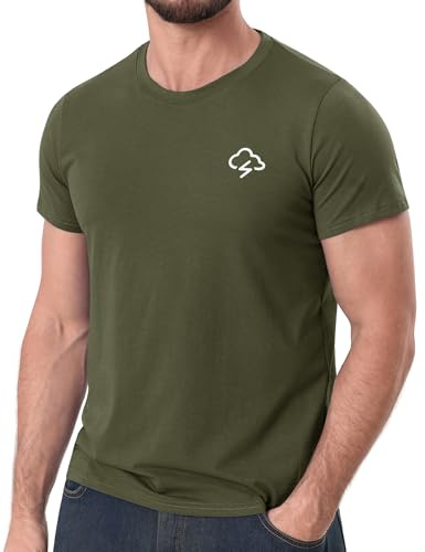 iClosam Camiseta Hombre Algodón Manga Corta Cuello Redondo | 95% algodón 5% elastano, diseños estampados y lisos, para verano y uso diario
