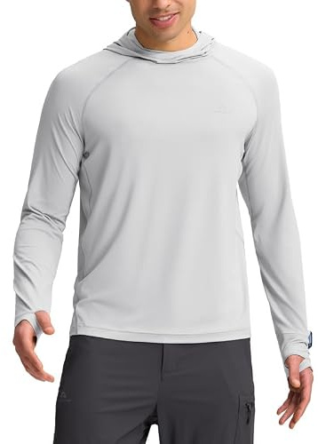Pioneer Camp Sweat à capuche UPF 50+ pour homme comme t-shirt de protection UV – Rashguard d'extérieur à séchage rapide pour les sports nautiques, la pêche et l'été avec trou pour les pouces