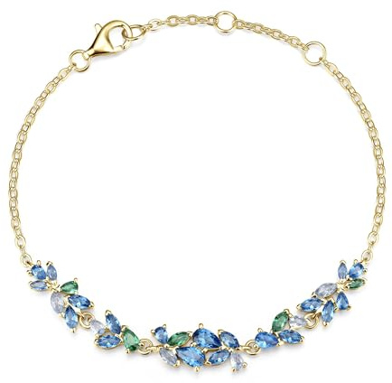 FANCIME wisteria viskning smycken kollektion gulguldpläterat sterlingsilver simulerad diamant halsband armband örhängen födelsedag mors dag bröllop smycken gåvor för dig kvinnor mor brud