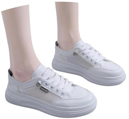 Generisch Baskets traditionnelles pour femme - En tissu - Blanc - Élégantes - Pour dirndl - Dentelle blanche - Pour festival, été - Blanc - Élégantes