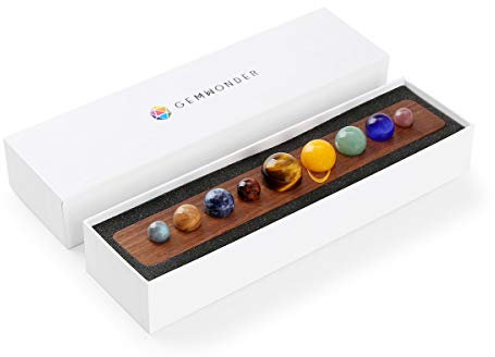Gemwonder 9 Planètes Système Solaire Pierres Naturelles Univers Galaxie Gemme Décorations De Bureau à Domicile Cosmos Ornement Astronomique Cadeaux De Vacances Créatifs Hommes, Femmes, Enfants