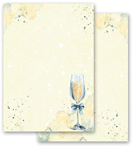 Motif Letter Paper! Special Occasions Champagne Reception 20 Sheets DIN A4 - Paper-Media