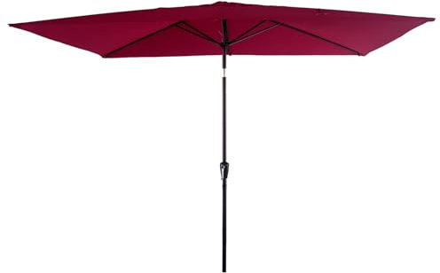 Parasol droit HAPUNA rectangulaire 2x3m fuchsia avec manivelle. Parasol droit inclinable.