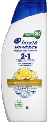 Head & Shoulders Citrus Fresh 2en1 Shampoing Antipelliculaire, Cheveux Gras, 625ml. Jusqu'à 100% des Pellicules Éliminées, Cliniquement Prouvé. Usage Quotidien. Rafraîchissant, Parfum Citron