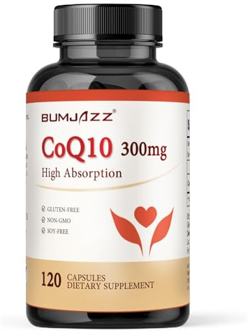 Bumjazz CoQ10 300mg - 120 Capsules - High Absorption - Non-GMO - Gluten-Free - Coenzyme Q10 - CoQ10 Capsules