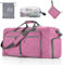 Vomgomfom 65L Faltbare Reisetasche, Große Sporttasche mit Extra Kulturbeutel und Schuhtasche, Unisex, Hellpurpur