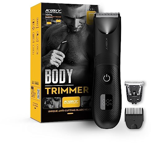 Intimrasierer Mann, Kibiy Elektrischer Körperrasierer Herren mit LED-Licht & Display, IPX7 Wasserdichter Intim Rasierer für Männer