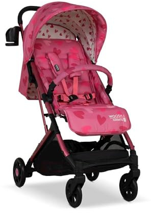 COSATTO Woosh 4 Kinderwagen – Leichter Kinderwagen Geburt bis 25 kg – Einhändig zusammenklappbar, kompakt, Teleskopgriff, extra großer Einkaufskorb, Getränkehalter (Pink)