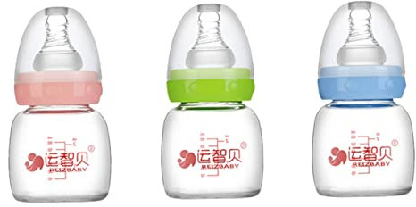 Beatifufu 3st Babyflasche Aus Glas Flasche Für Gestilltes Muttermilchflasche Wasserflasche Für Kleinkinder Schnuller Für Neugeborene Gestillte Babyflaschen Mittleres Silikon-bounce-glas