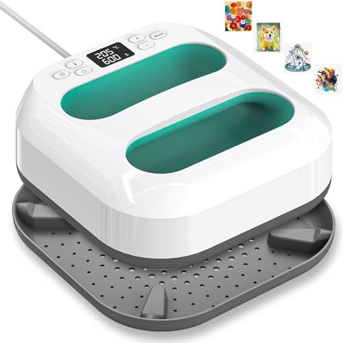 Pressa a Caldo,Mini Pressa a Caldo 22.5cm*22.5cm,Portatile DIY Termopressa,Rapido Heat Press Machine per abbigliamento, zaini, tappetini per il mouse