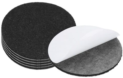 PATIKIL Base de Lampe en Feutre 3 Pouces Diamètre 6 Pcs 3 mm Épaisseur Noir | Feutre Adhésif Rond Doux, Antidérapant et Anti-Rayures pour Bricolage de Lampes et Meubles,