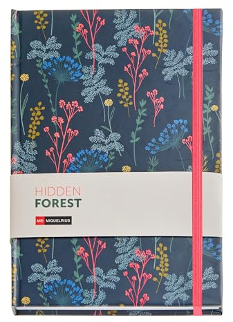 Miquelrius - Cuaderno A5 (145 x 210 mm), 80 hojas lisas de 80 g/m², Cuaderno de notas con hojas en blanco, Cubierta de cartón rígido con detalles neón naranja, Cierre con goma elástica, Flúor