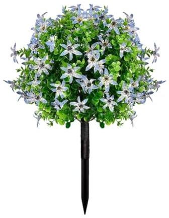 VRTYVEYBB Levande konstgjord buxbom-figurklippt boll med blommor – lätt