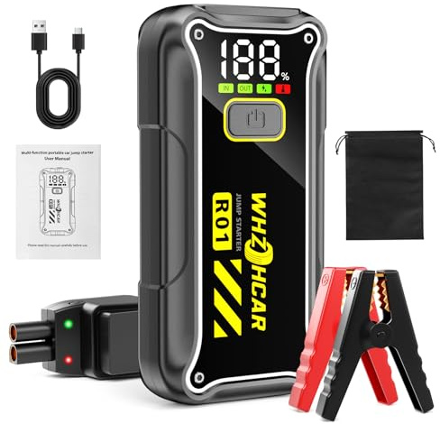 Arrancador de Coches 7000A 12V para Gasolina 10L y Diésel 8L