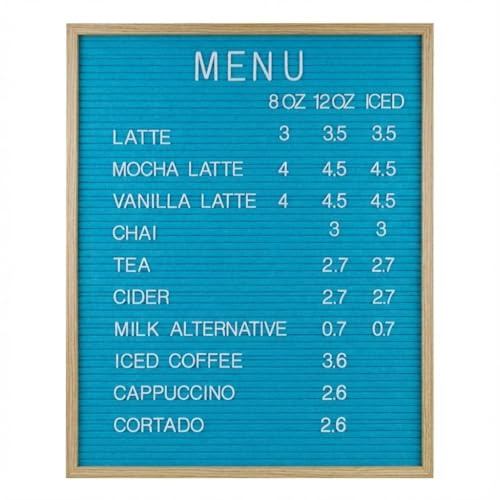 Tablero de fieltro grande de 24 x 30 pulgadas, tablero de fieltro azul con 966 letras precortadas, tableros de letras intercambiables para el hogar, oficina, eventos y aula, letrero montado en la