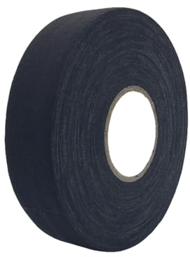 Hontaog 25m x 2.5cm Sports Grip Tape, Hockey Stick Cloth Tape, Anti-Slip Racket Grip Tape for Tennis, Badminton, Black/White (Black)