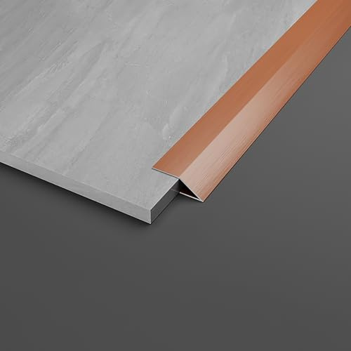 Aluminiumremsa, 100 cm, golv-till-kakelprofil, höjdjustering 1-1,8 cm, Roséd, 15 mm bred, Flo Ed trim för slät tråd