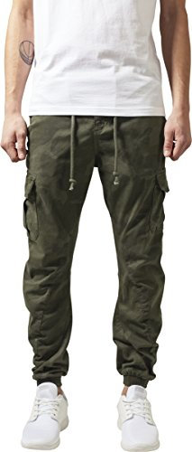 Urban Classics Herren Hose Camo Cargo Jogging Pants, Olive Camo, Gr. W32