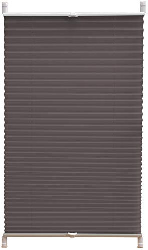 Deco4Me Plissee ohne Bohren (45 x 140 cm, Silber-Grau Crash) - Blickdicht, lichtdurchlässig, Keine Verdunkelung - Jalousien zum Klemmen - Faltrollos für Fenster