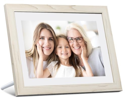 Dragon Touch Digital Picture Frame WiFi 10 inch IPS Touch Screen Digital Photo Frame Display, 32GB Storage, Auto-Rotate, Share Photos via App, Email, Cloud, Classic 10 White, XKS0001-WT-US2