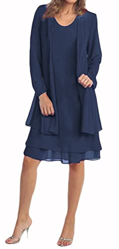 Minetom Femme Robe De Soiree Fête Dentelle Dress De Ceremonie Mariage Cocktail sans Manche Tulle Boléros Demoiselle d'honneur Robe J Marin 42
