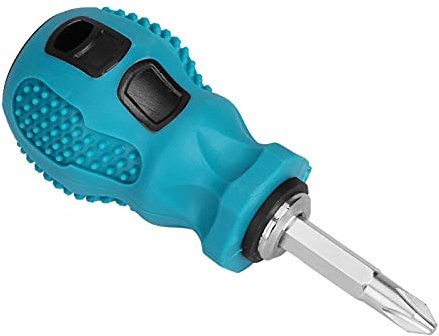 Mini Destornillador Magnético de Doble Propósito con Puntas de Ranura Cruzada, Destornillador Magnético de Acero Al Cromo Vanadio, Destornillador Corto con Mango de Plástico TRP para Espacio Estrecho,