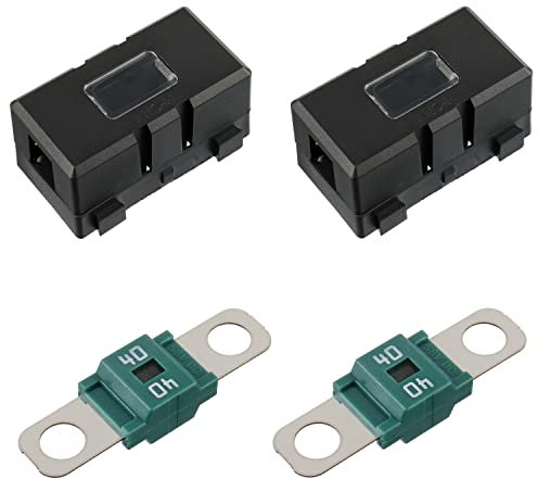 BOJACK 2 Stück ANS Auto-Sicherungshalter und 2 Stück Hochstrom-Bolt-On-Midi-Sicherungen 40A Ampere für Autos, LKWs, Fahrzeuge