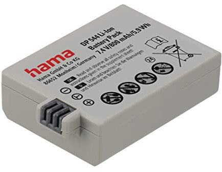 Hama Li-Ion Akku „DP544“ für Canon LP-E5 (Liion Akku, Ersatzakku, Akku Pack, Akku 800mAh, Li Ion Akku, Kameraakku, Akku für Canon EOS 500D, EOS 450D, EOS 1000D) Grau