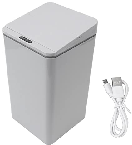 AUNMAS Bote de Basura Automático, Bote de Basura Sin Contacto, Apertura Automática con Movimiento, Capacidad 9 Litros, ABS Duradero, Para Dormitorio Baño Oficina Cocina