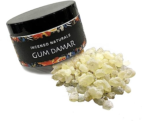 Naturlig rökelse i harts av rent gummi damar - elegant och praktisk förpackning - 75 ml - rökning och luftrening (GUM DAMAR)