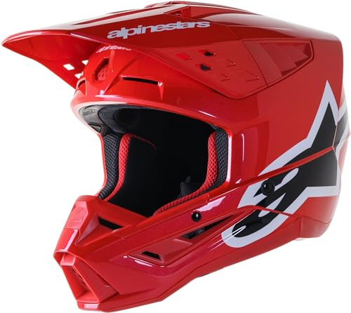 Alpinestars SM5 Corp Helmet, Lightweight Protection for MX Riders, M, Bright Red Glossy