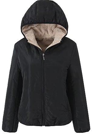 Susenstone Veste d'hiver pour Femme Manteau Doublé Polaire Doudoune Imperméable Chaude Manteau de Randonnée Sherpa Épaississant Veste à Capuche Rembourrée Épaissi Coupe-vent Manteau D'hiver