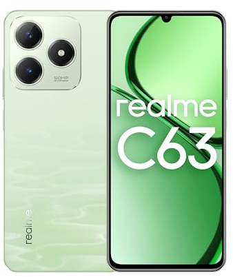 realme C63 4G (8GB RAM,256GB ROM)|Premium Vegan Leather|Ultra Slim|90Hz Eye Comfort Display|IP54 Water Resistance | Air Gestures | 5000mAh Battery (Jade Green)