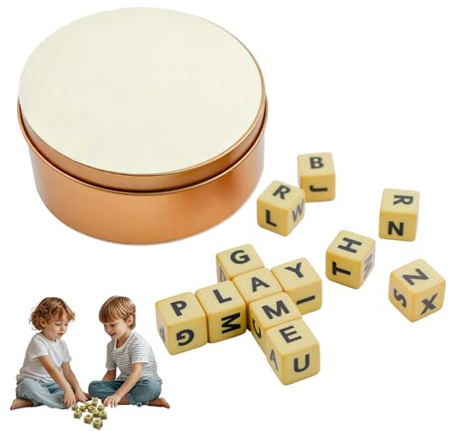 Gioco di Dadi Solitario del Cruciverba, Crossword Solitaire Game, Il Gioco Del Solitario Cruciverba,12Piastrelle Con Lettere Dadi Incise Con Precisione, Divertenti Giochi Da Campeggio, Serate Di Gioch
