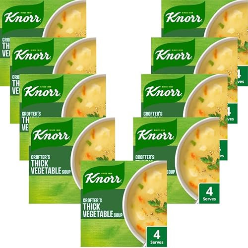 Cup Meals & Soups Bundle with Knorr Dry Packet Thick Vegetable Soup 75g - 9 Pack | Knorr Crofter's Thick Vegetable Soup Mix, Suitable For Vegetarians.
