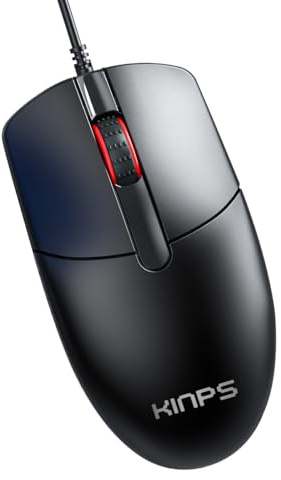 KINPS Mouse,6400 DPI Optical Sensor - 5 Programmable Buttons - Mechanical Switches - Rubber Side Grips - Classic Black