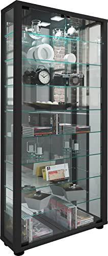 VCM Wood glass display case collection glass display case stand display case Lumo Maxi mirror Wood glass display case collection glass display case stand display case Lumo Maxi mirror black