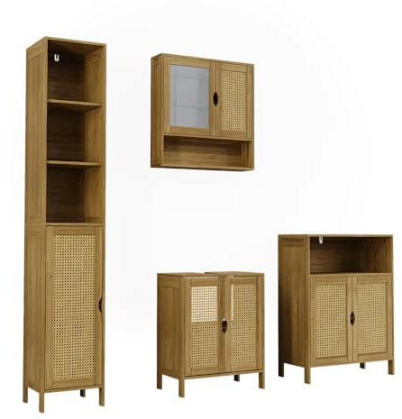 Vicco Badmöbel-Set Liora, Bambou/rotin, 48 cm