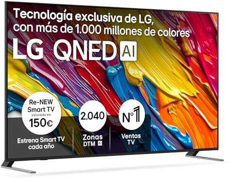 LG 75QNED84A6C - TV 75, 4K QNED EVO, Smart TV, WebOS 25, Procesador Potente e Inteligente, Super Upscaling, Dolby Dilgital Plus, Alexa/Google Assistant, Negro