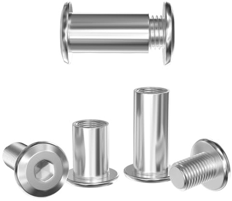 GUEEYUAW 10 Pezzi Viti di Collegamento M3 × 25 mm, 304 in Acciaio Inox A2 V2A Viti a Manicotto per Mobili