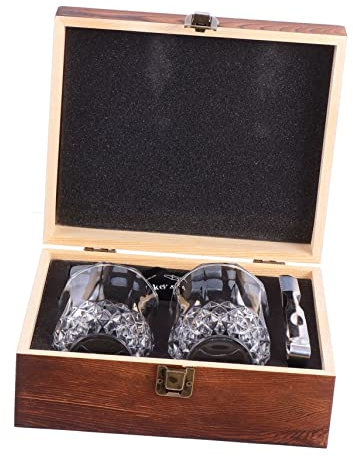 GALPADA Marble Whiskey Chilling Stones Set Natural Marble Ice Cubes with Wood Box for Whiskey Bourbon Vodka Reusable Cooling Stones for Unwatered Drinks for Men