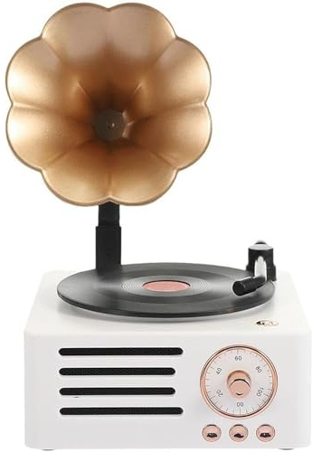 Retro Bluetooth Grammofono giradischi con effetti sonori regolabili, altoparlante portatile per uso domestico e esterno, per gli amanti della musica