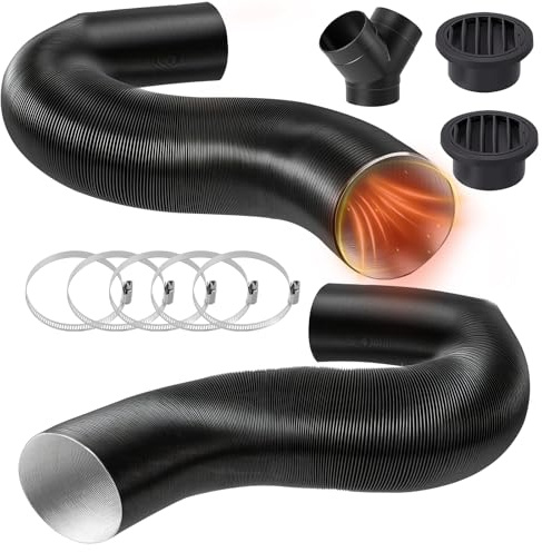 Accesorios de calefacción estacionaria de 75 mm, tubería de calefacción de coche, tubo en Y, accesorio de calefacción de estacionamiento diésel, manguera de ventilación de 75 mm, 5 abrazaderas de