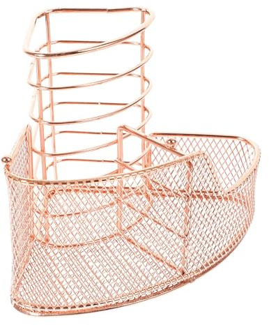 Mobestech Porta Penne Organizer Cosmetico da Scrivania e Supporto per Cellulare Superficie Liscia in Ferro Rosa Oro Design Creativo per Ufficio e Casa