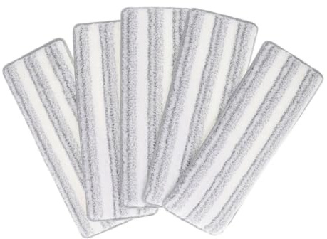 NIYANGLE Lingettes Microfibre Réutilisables Absorption d'eau Optimale 5pcs Remplacement Facile pour Balai Plat Adaptées au Nettoyage Quotidien des Sols en Bois